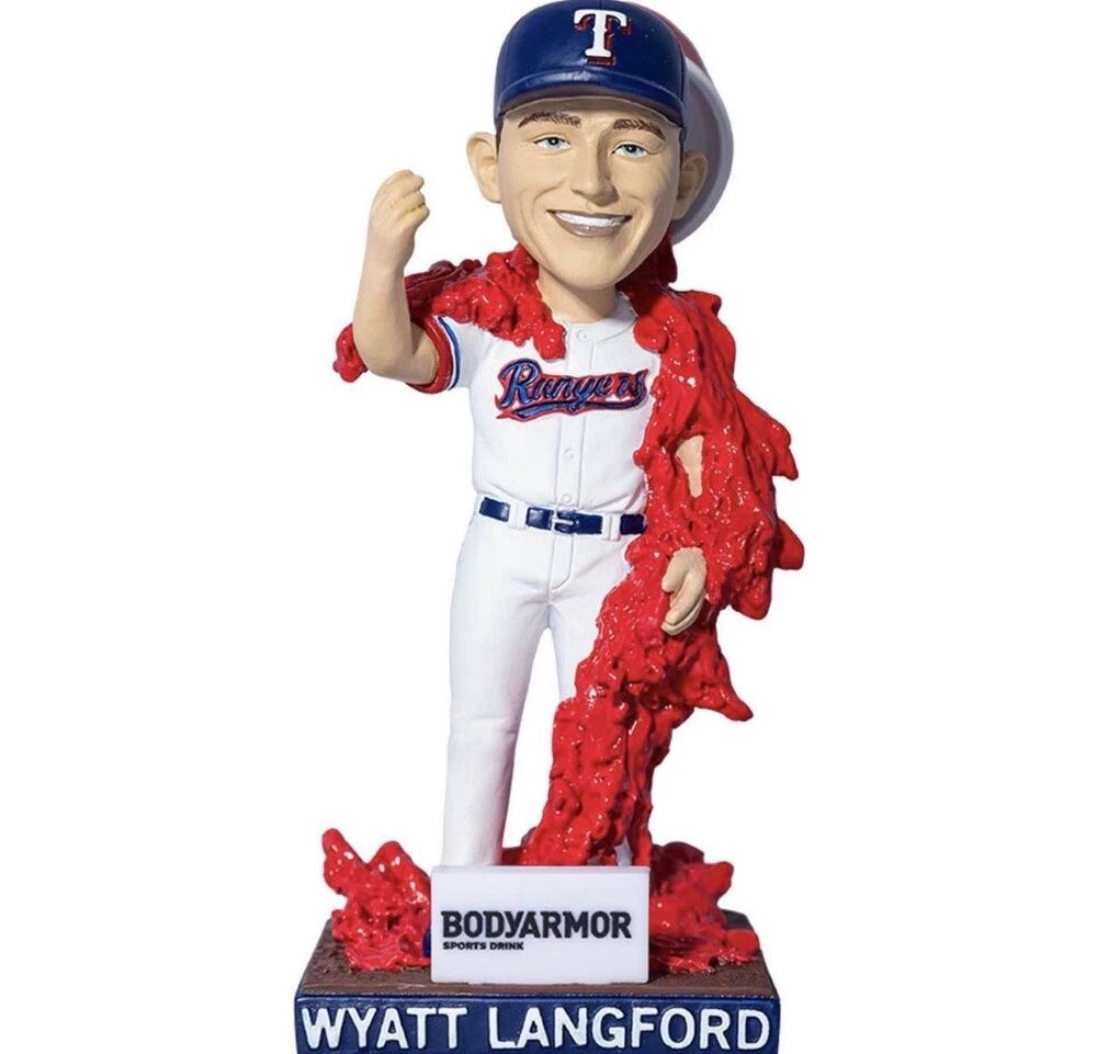 New Texas Rangers Bobblehead Wyatt Langford Body Armor Bath Bobblehead